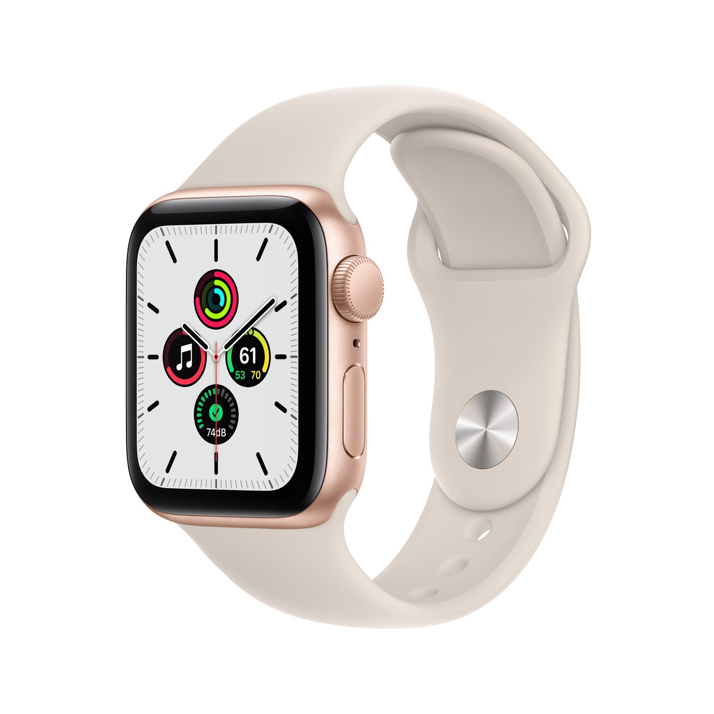 Apple Watch SE GPS, 40mm Gold Aluminum Case with Starlight Sport Band - Regular