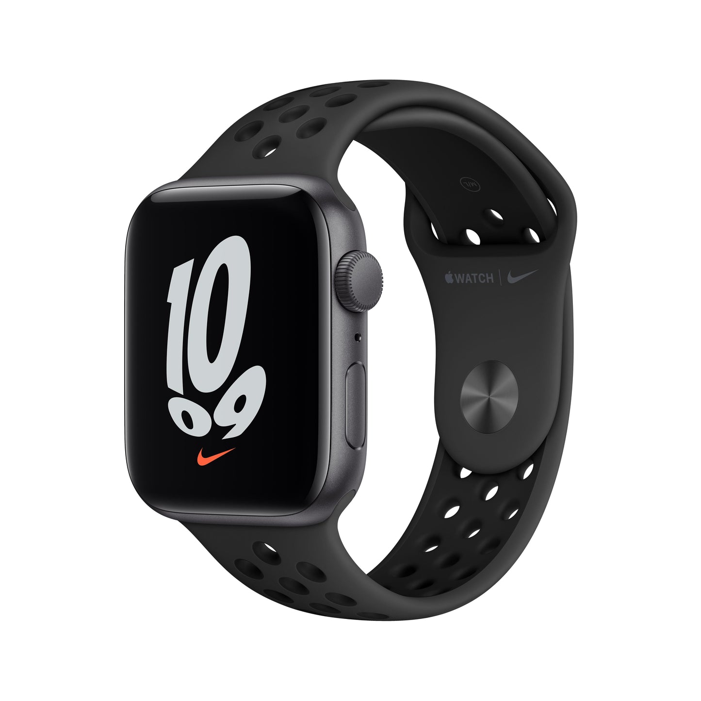 Apple Watch Nike SE GPS, 44mm Space Gray Aluminum Case with Anthracite/Black Nike Sport Band - Regular