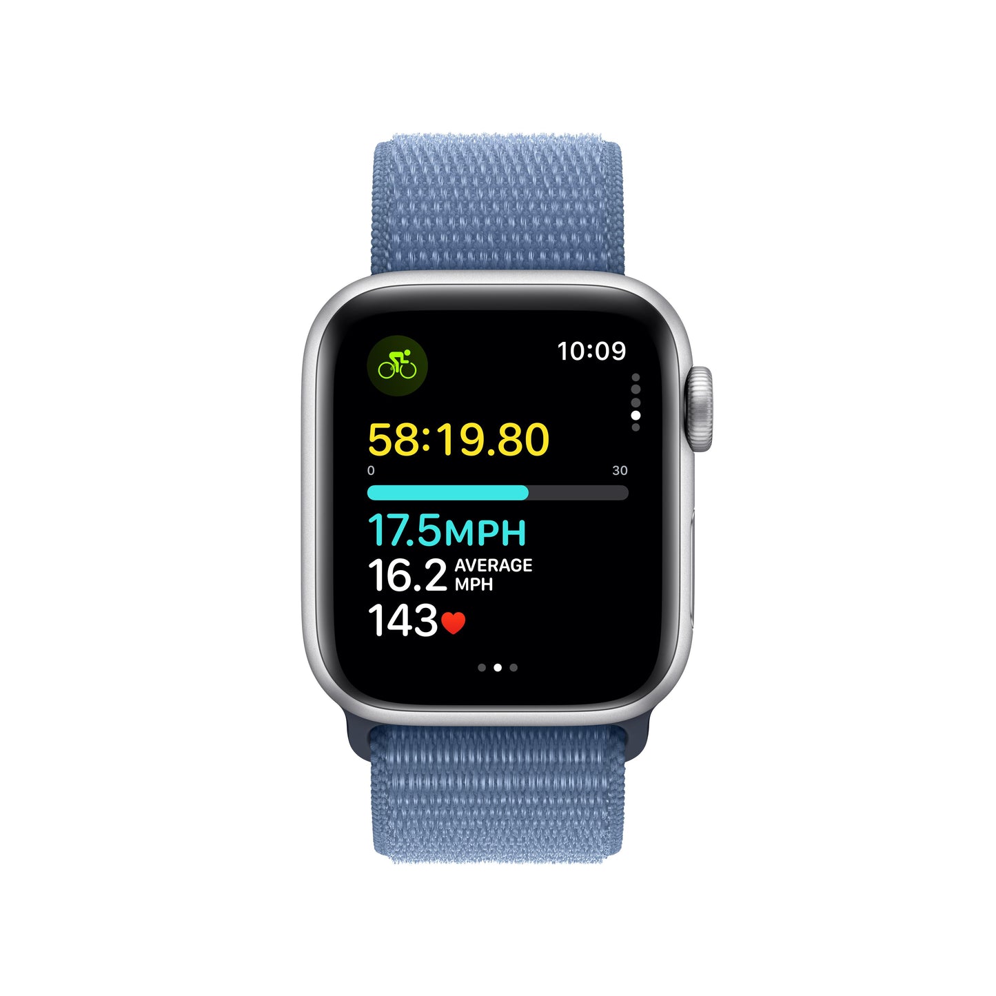 Apple Watch SE GPS + Cellular 40mm Silver Aluminum Case with Winter Blue Sport Loop