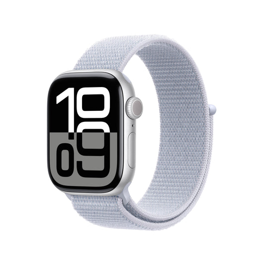Apple Watch Series 10 GPS 42mm Silver Aluminum Case with Blue Cloud Sport Loop
