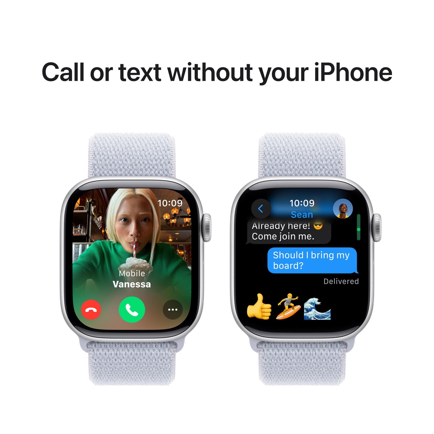 Apple Watch Series 10 GPS 42mm Silver Aluminum Case with Blue Cloud Sport Loop