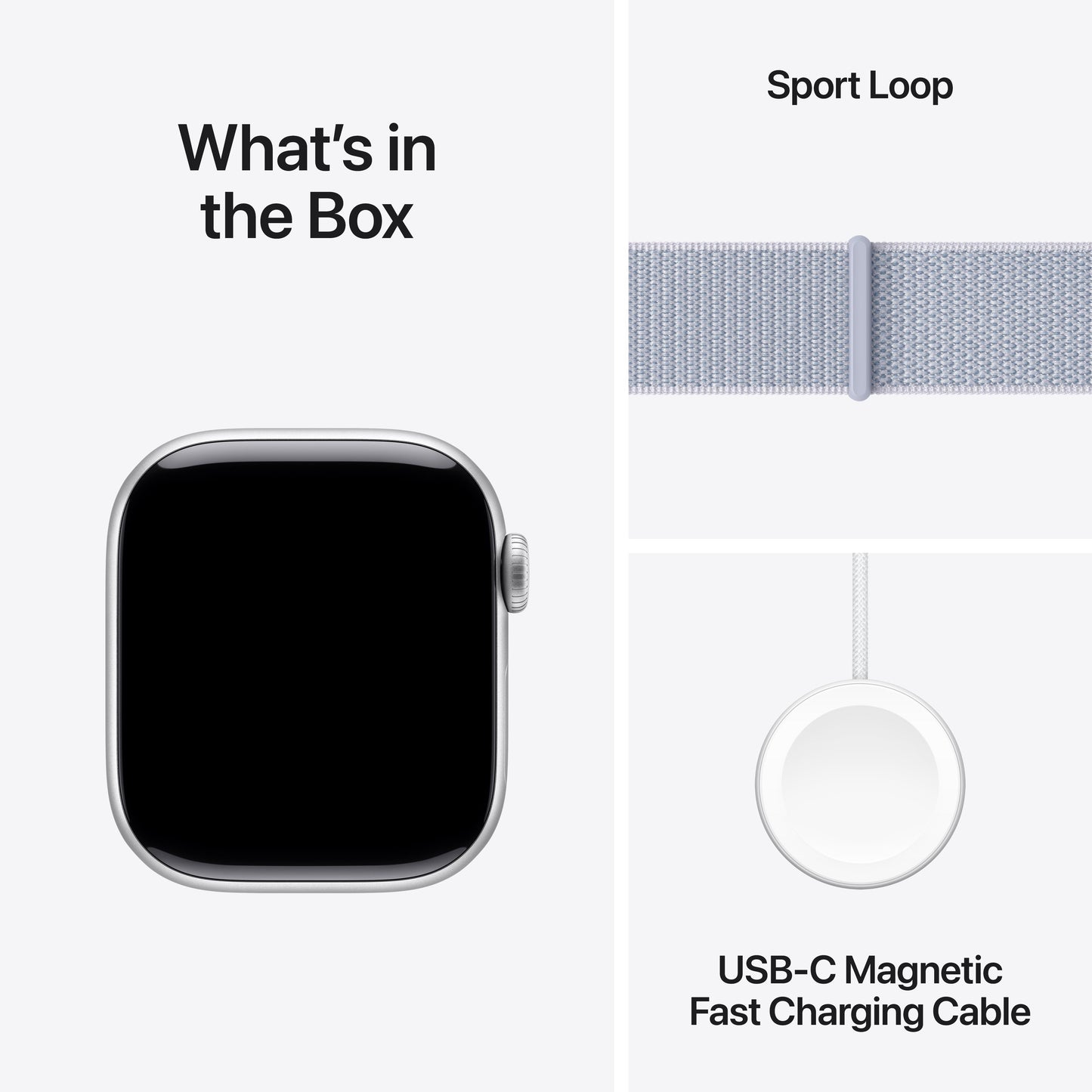 Apple Watch Series 10 GPS 42mm Silver Aluminum Case with Blue Cloud Sport Loop
