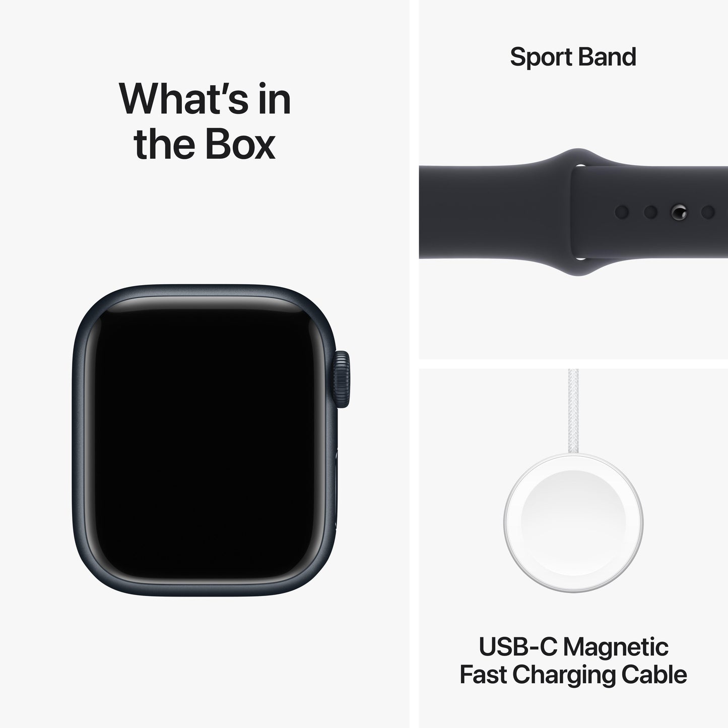 Apple Watch Series 9 GPS 41mm Midnight Aluminum Case with Midnight Sport Band - M/L