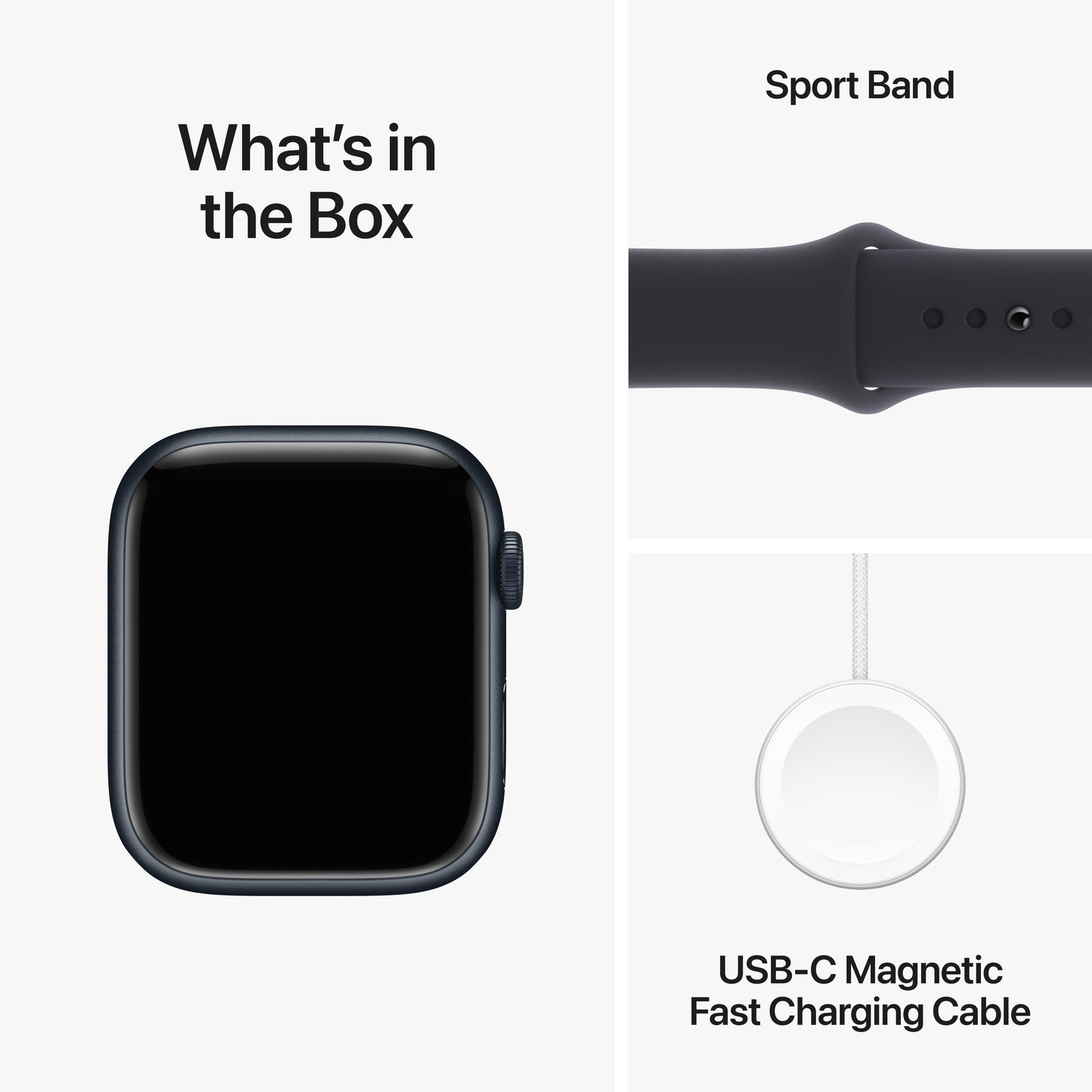 Apple Watch Series 9 GPS 45mm Midnight Aluminum Case with Midnight Sport Band - S/M