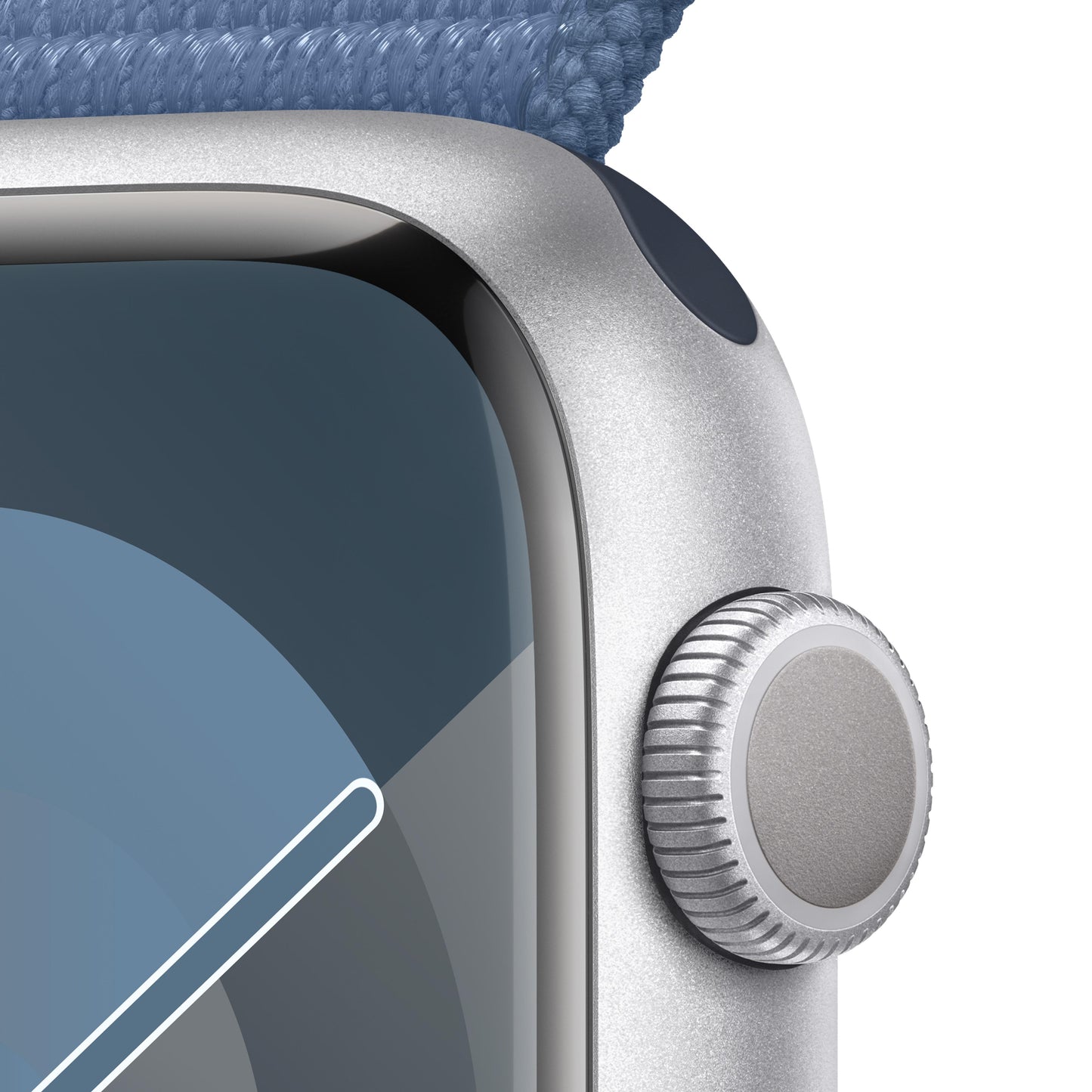 Apple Watch Series 9 GPS 45mm Silver Aluminum Case with Winter Blue Sport Loop