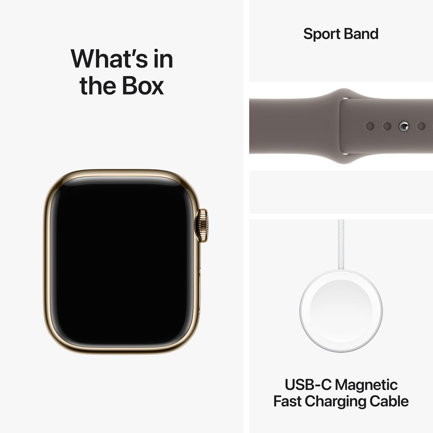 Apple Watch Series 9 GPS + Cellular 41mm Gold Stainless Steel Case with Clay Sport Band - M/L