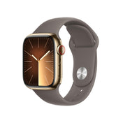 Apple Watch Series 9 GPS + Cellular 41mm Gold Stainless Steel Case with Clay Sport Band - M/L