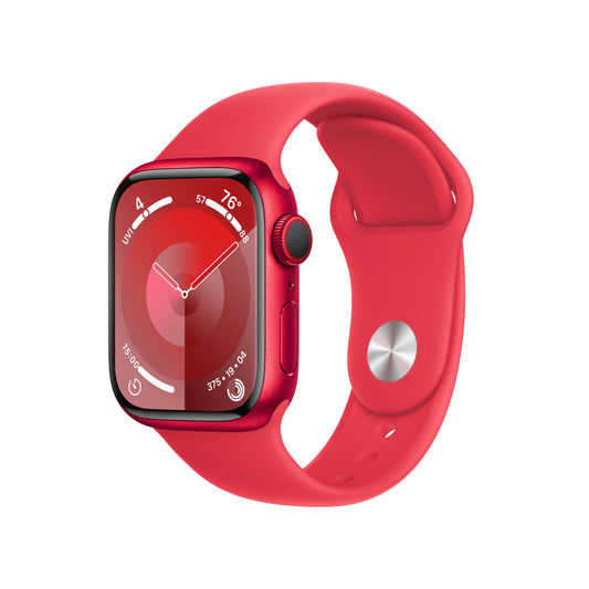 Apple Watch Series 9 GPS + Cellular 41mm (PRODUCT)RED Aluminum Case with (PRODUCT)RED Sport Band - S/M