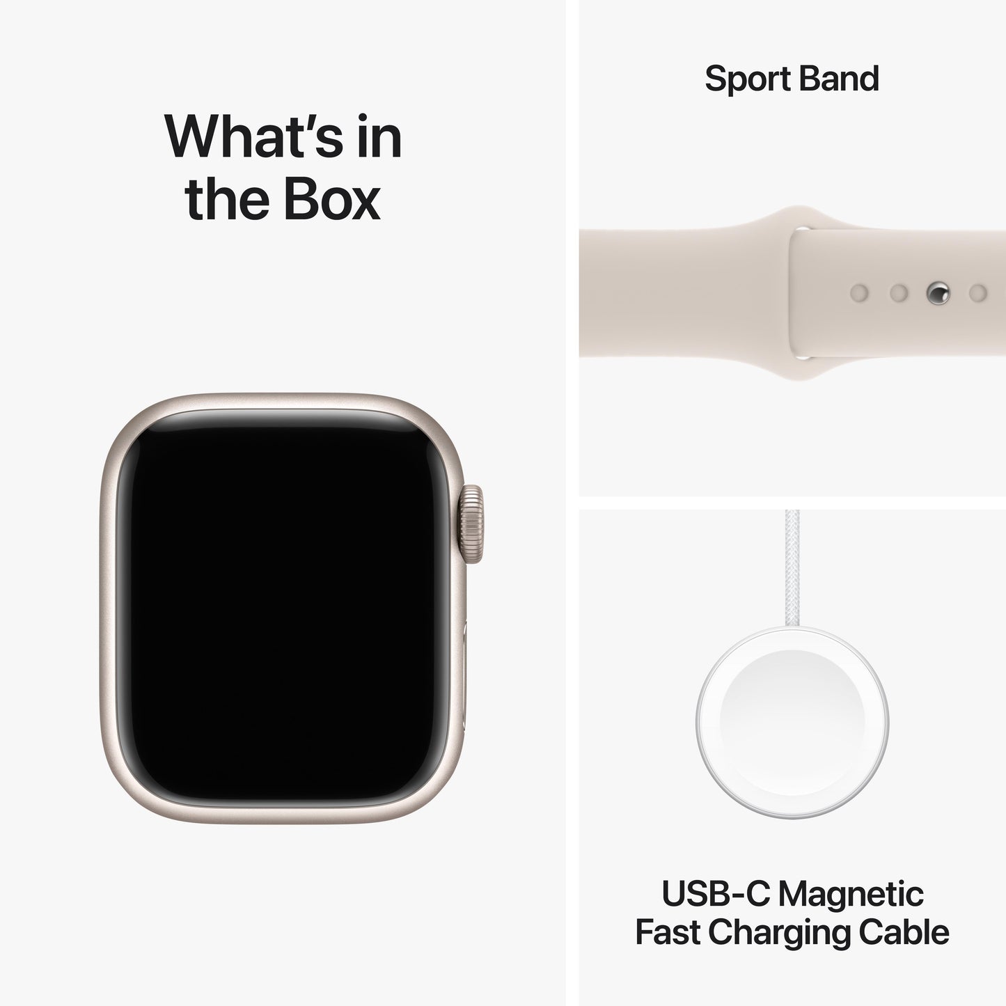 Apple Watch Series 9 GPS + Cellular 41mm Starlight Aluminum Case with Starlight Sport Band - M/L