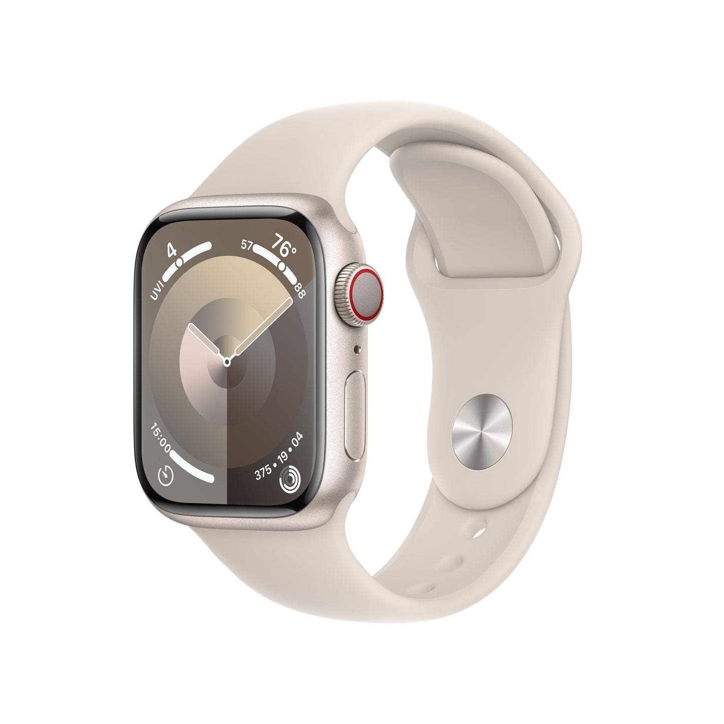 Apple Watch Series 9 GPS + Cellular 41mm Starlight Aluminum Case with Starlight Sport Band - S/M