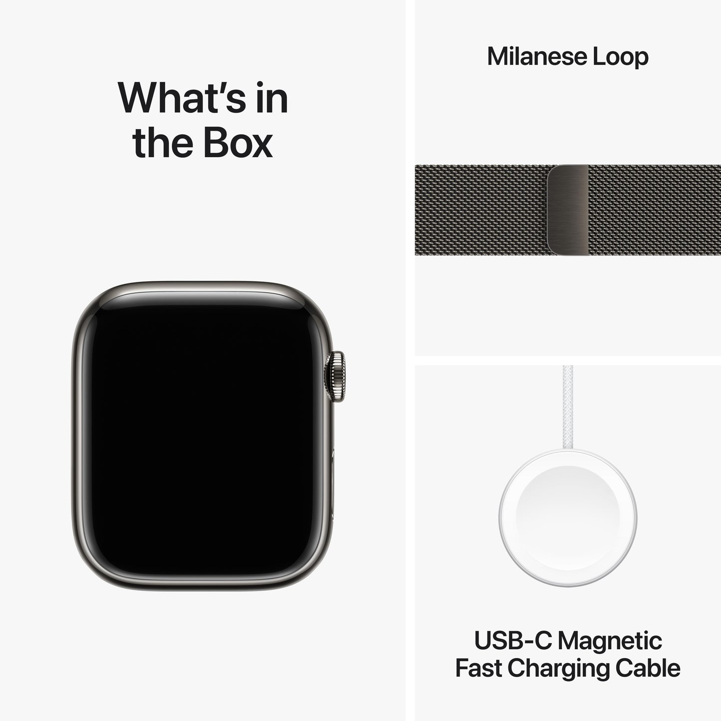 Apple Watch Series 9 GPS + Cellular 45mm Graphite Stainless Steel Case with Graphite Milanese Loop