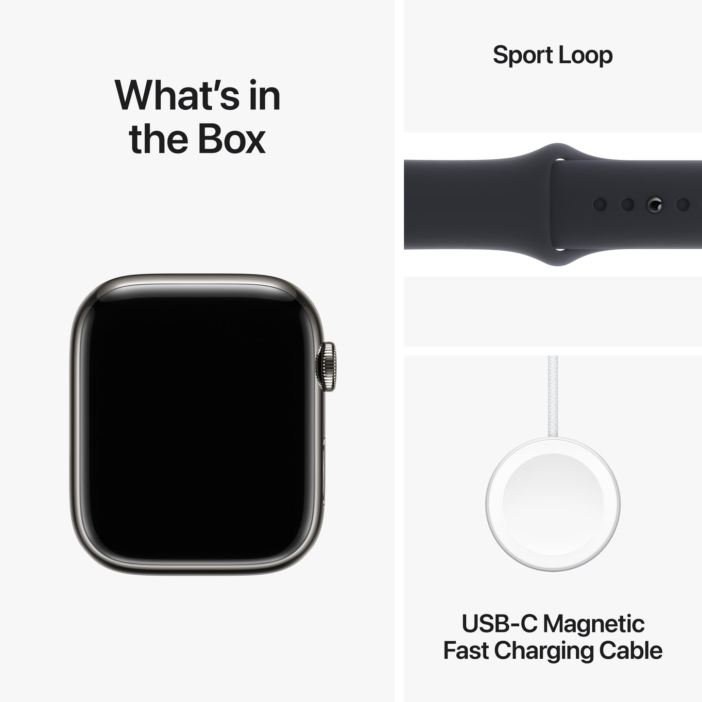 Apple Watch Series 9 GPS + Cellular 45mm Graphite Stainless Steel Case with Midnight Sport Band - M/L