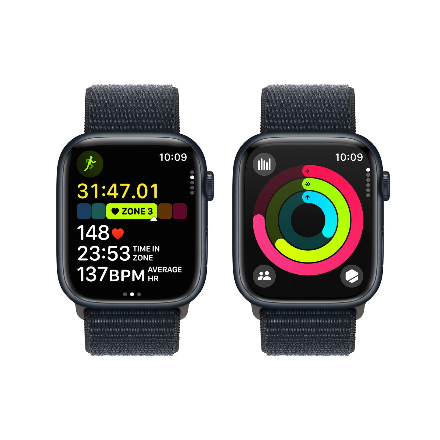 Apple Watch Series 9 GPS + Cellular 45mm Midnight Aluminum Case with Midnight Sport Loop