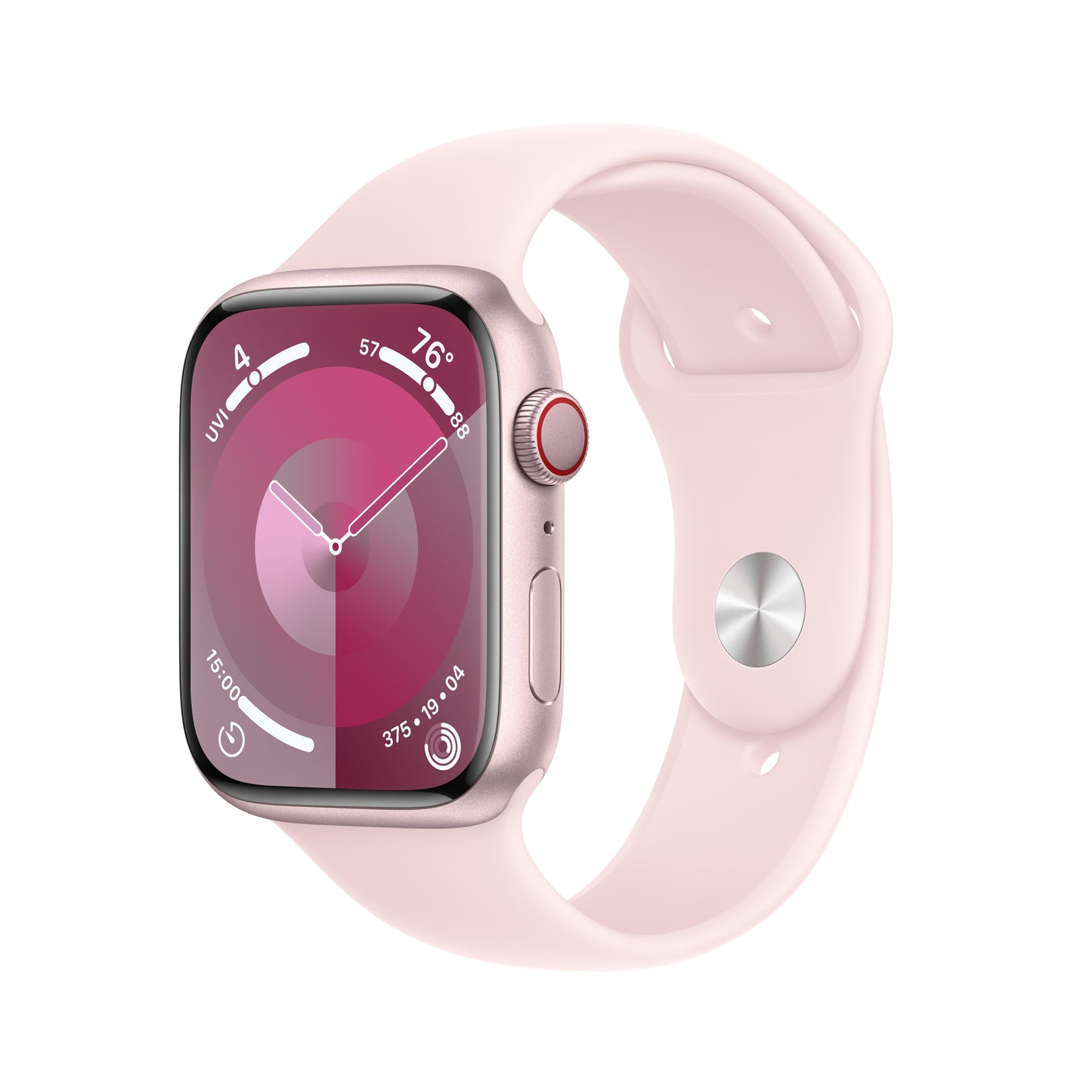 Apple Watch Series 9 GPS + Cellular 45mm Pink Aluminum Case with Light Pink Sport Band - M/L