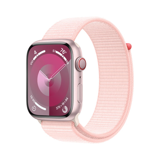 Apple Watch Series 9 GPS + Cellular 45mm Pink Aluminum Case with Light Pink Sport Loop