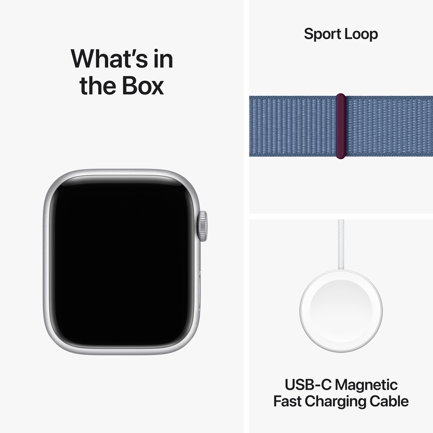 Apple Watch Series 9 GPS + Cellular 45mm Silver Aluminum Case with Winter Blue Sport Loop