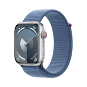 Apple Watch Series 9 GPS + Cellular 45mm Silver Aluminum Case with Winter Blue Sport Loop