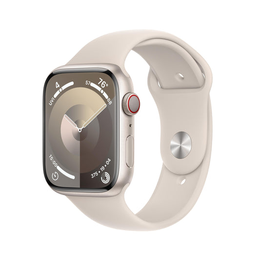 Apple Watch Series 9 GPS + Cellular 45mm Starlight Aluminum Case with Starlight Sport Band - M/L