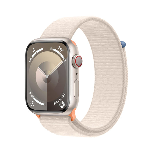 Apple Watch Series 9 GPS + Cellular 45mm Starlight Aluminum Case with Starlight Sport Loop