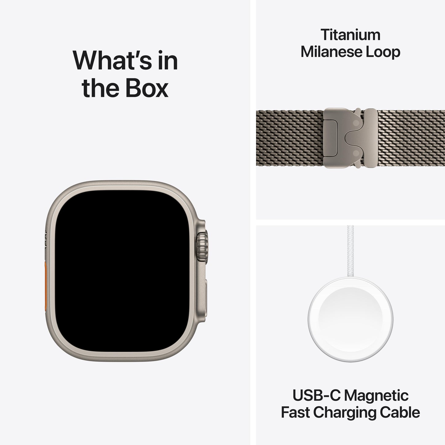 Apple Watch Ultra 2 GPS + Cellular 49mm Natural Titanium Case with Natural Titanium Milanese Loop - Medium