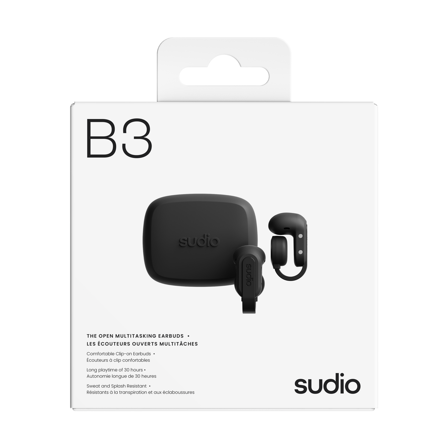 SUDIO B3 Open Earbuds - Black