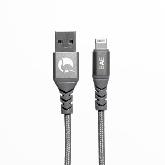 BEFORE ANYTHING ELSE Raptor Braided USB-A to Lightning cable 1.2m - Grey