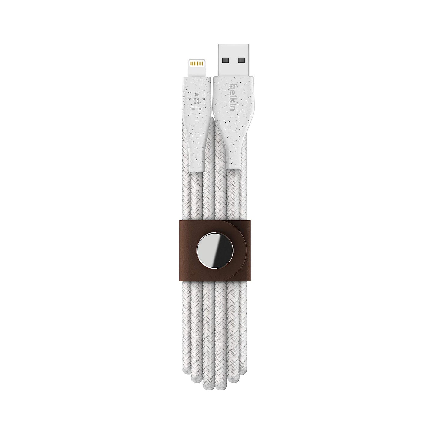 BELKIN Duratek Plus Lightning to USB-A Cable with Strap 10ft - White