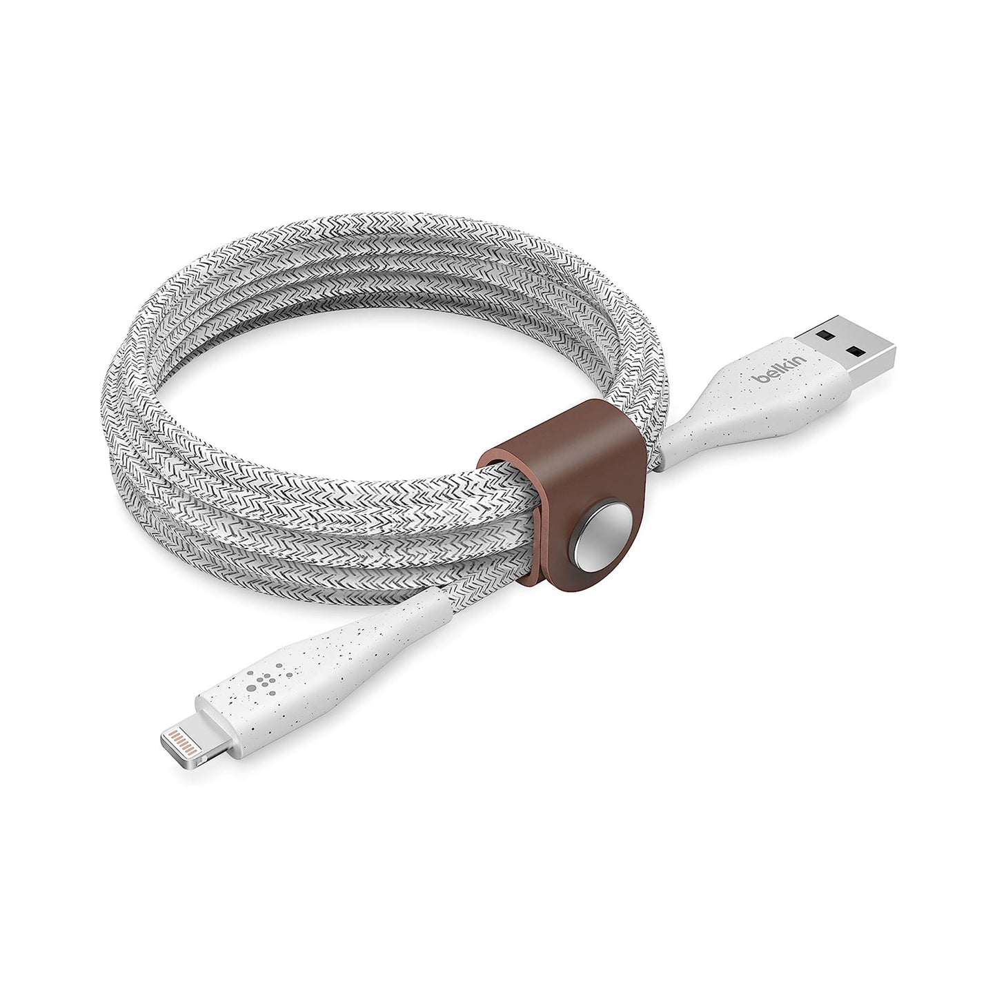 BELKIN Duratek Plus Lightning to USB-A Cable with Strap 10ft - White