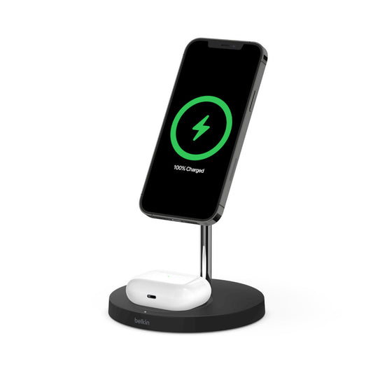 BELKIN 2-in-1 MagSafe 15W Wireless Charging Stand - Black