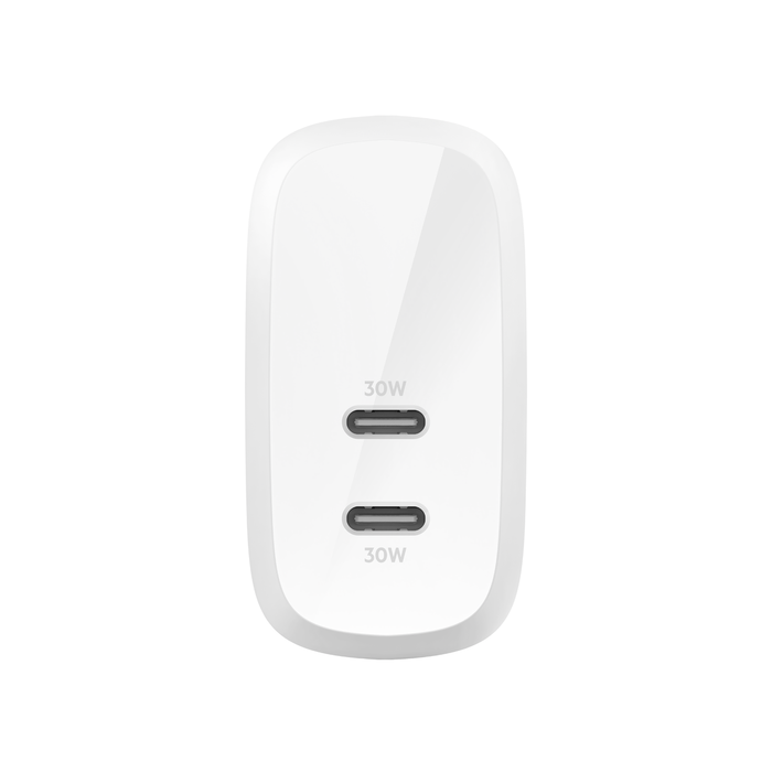 BELKIN BoostCharge Pro Dual USB-C Wall Charger with PD PPS 60W - White