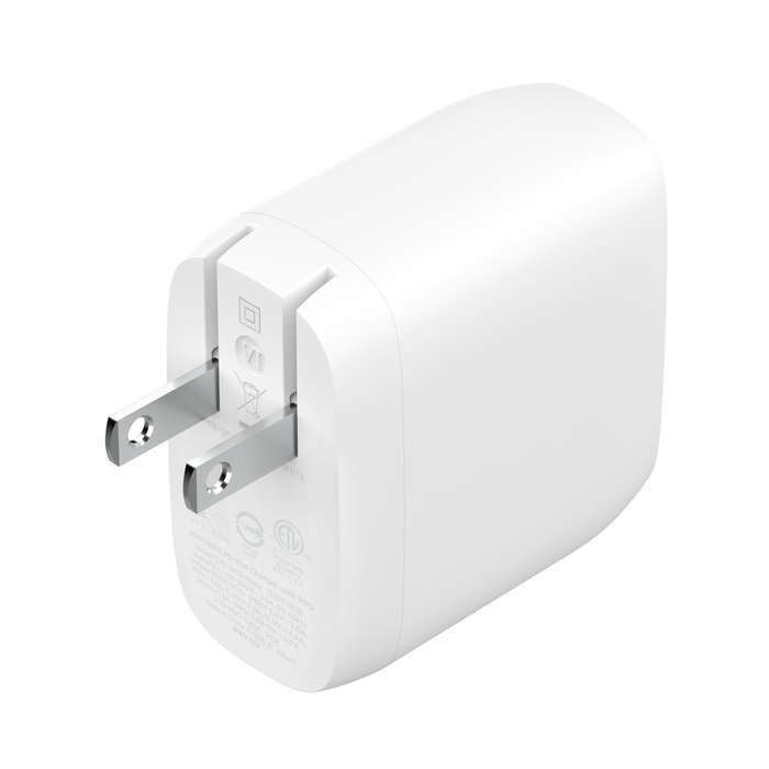 BELKIN BoostCharge Pro Dual USB-C Wall Charger with PD PPS 60W - White