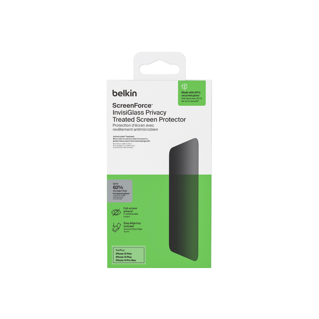 BELKIN Aluminosillicate Recycled Glass for iPhone 16 Plus - Privacy