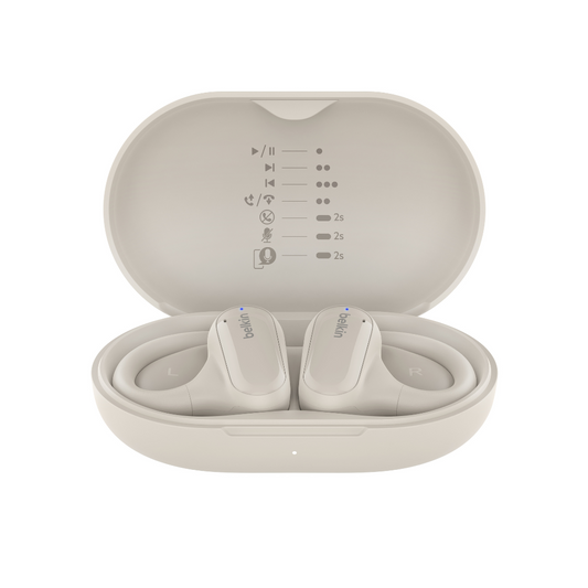 BELKIN Soundform Clearfit Open-Ear Wireless Earbuds - Sand
