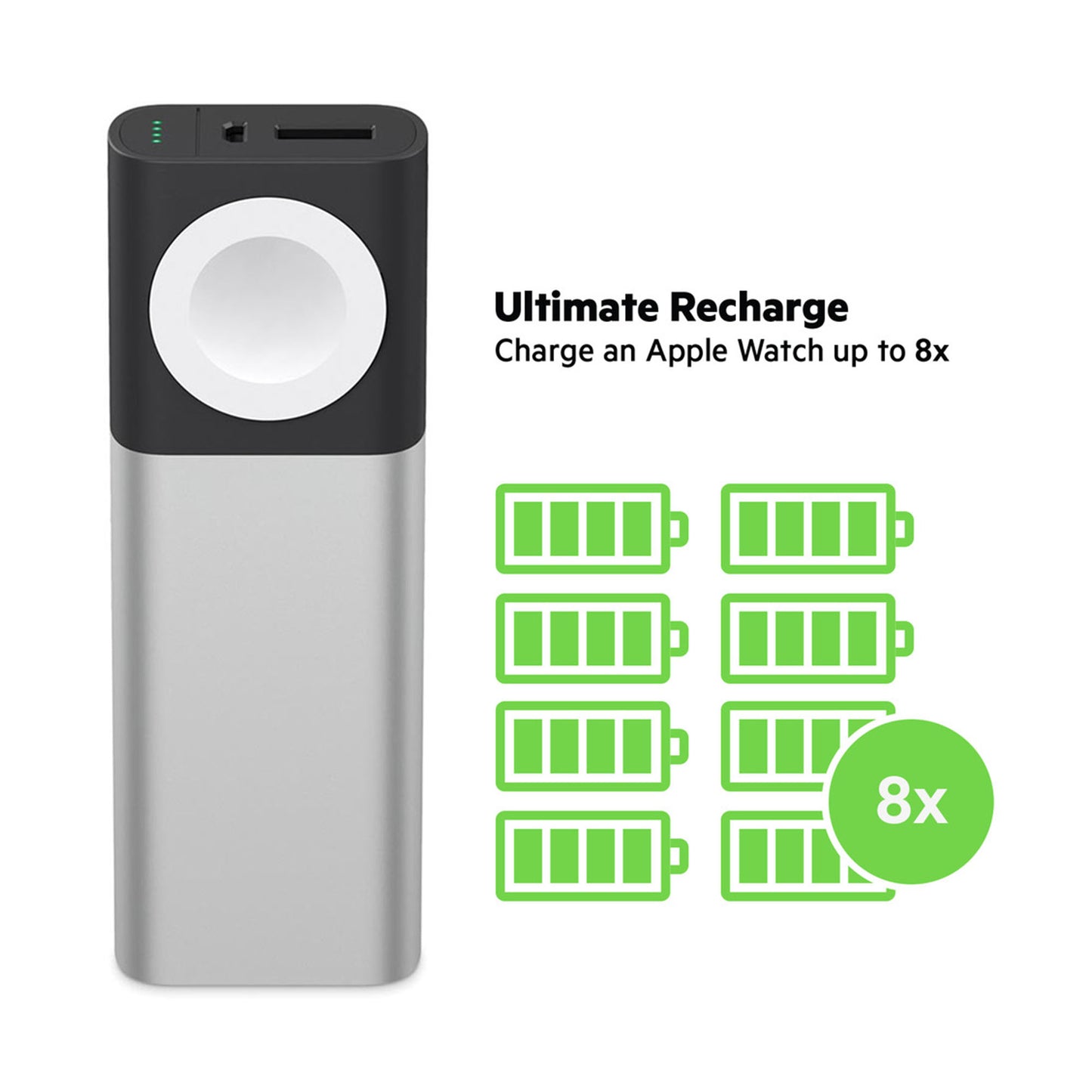 BELKIN Valet Charger Power Pack 6700 mAh for Apple Watch + iPhone - Silver/Gray