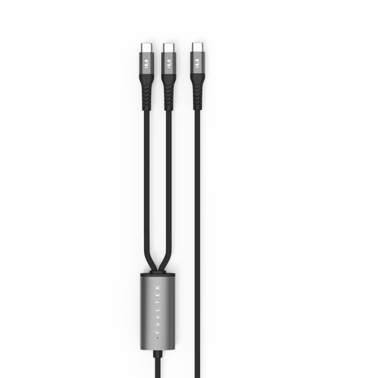 FEELTEK Gemini USB C to Dual C Splitter Charge Cable 100W 1.5m