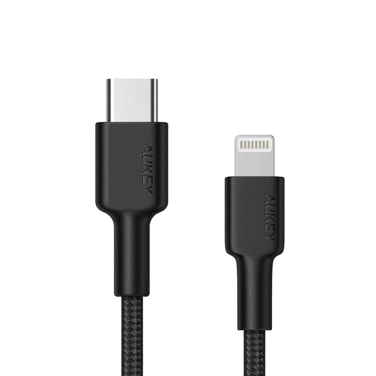 AUKEY Nylon Braided USB-C to Lightning Cable 1.2M - Black