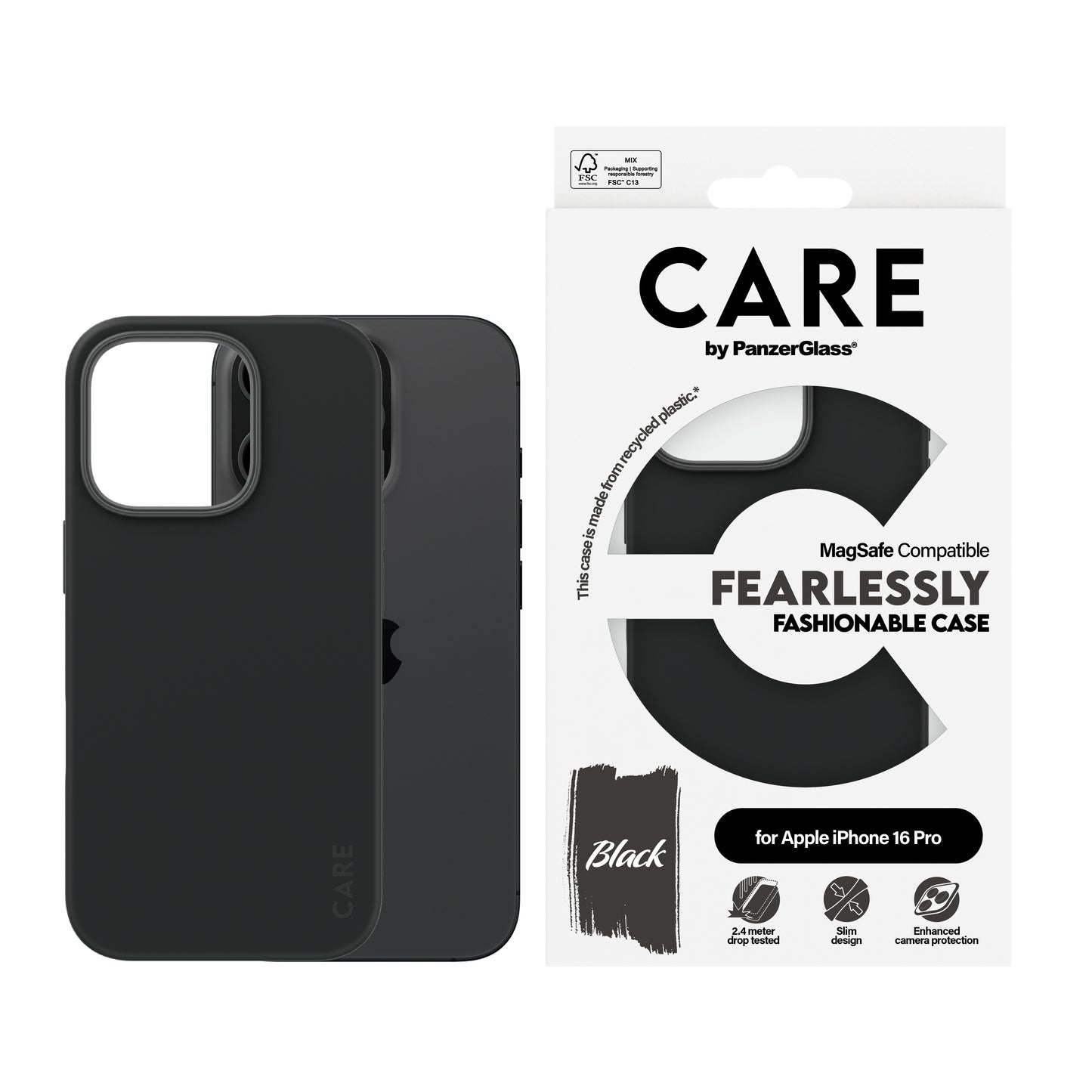 CARE BY PANZERGLASS Fashion Hard MagSafe Case for iPhone 16 Pro - Black