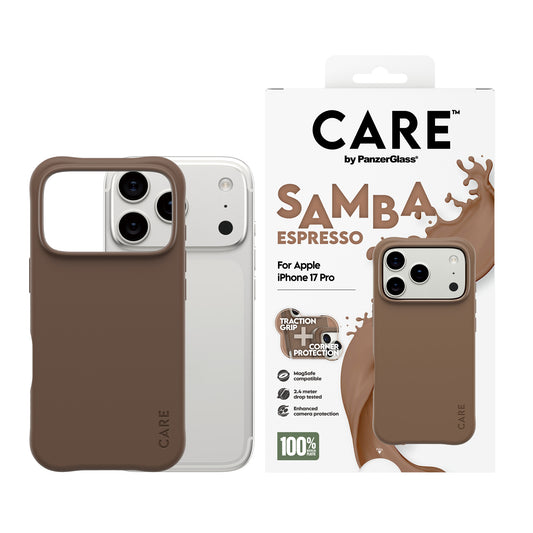 CARE BY PANZERGLASS Fashionable Samba MagSafe Case for iPhone 17 Pro - Espresso