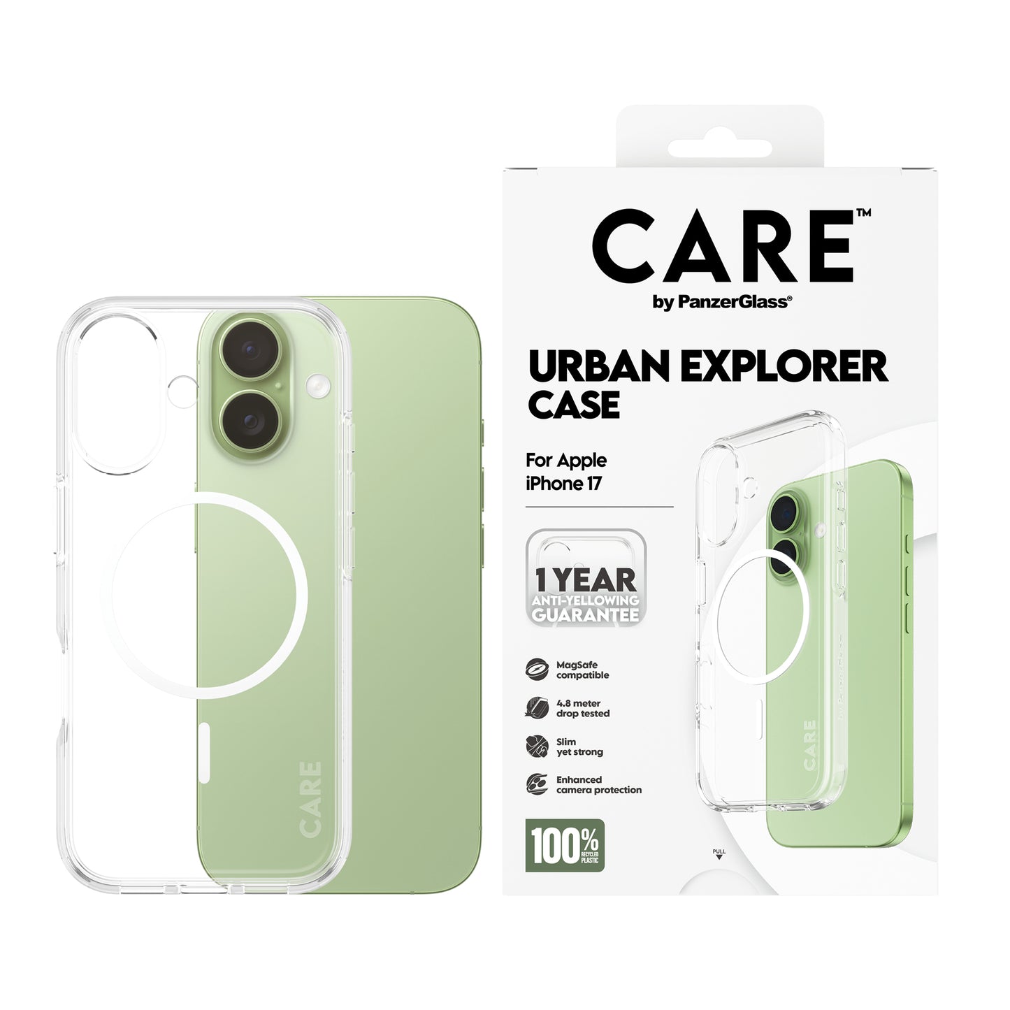 CARE BY PANZERGLASS Flagship Urban Explorer MagSafe Case for iPhone 17 - Clear