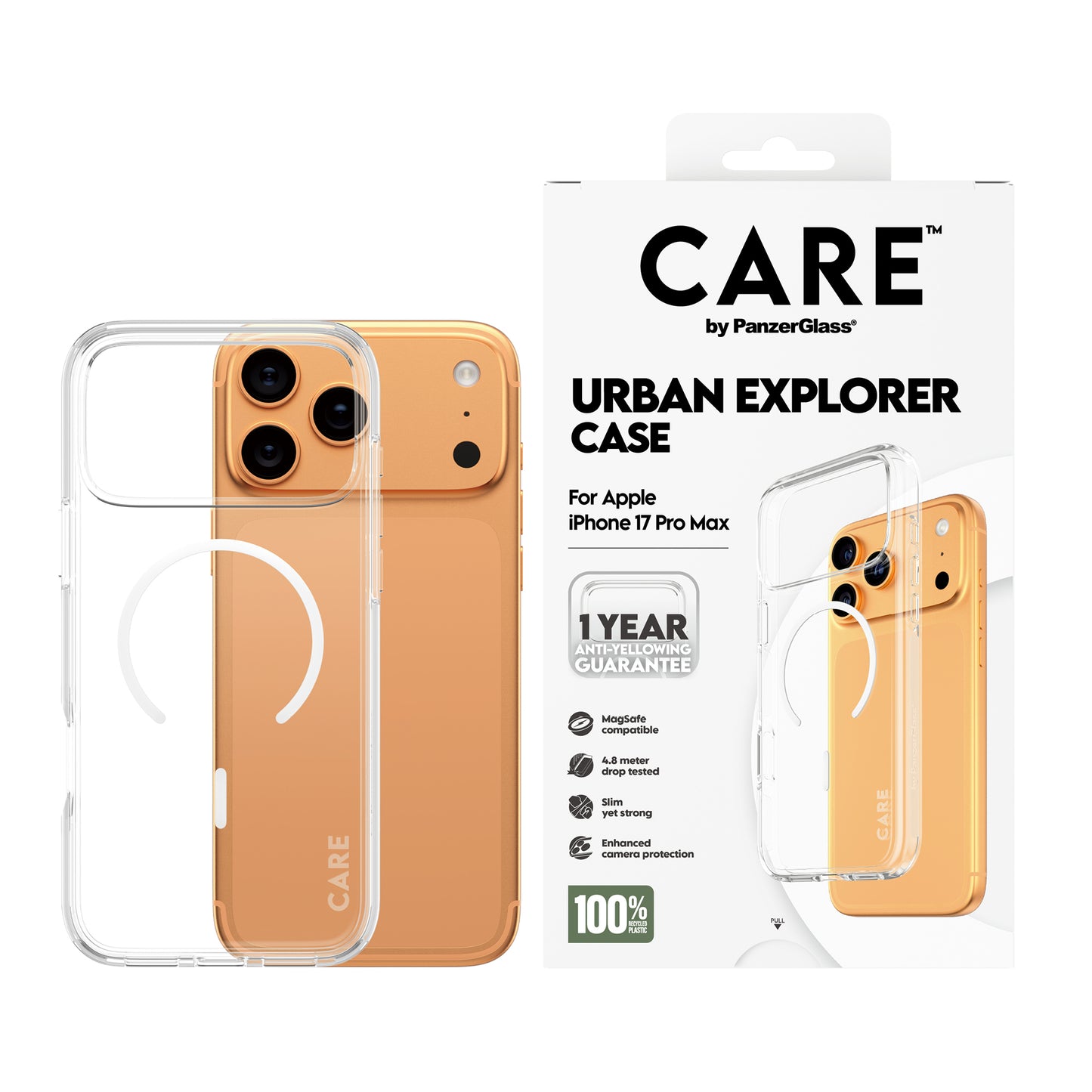 CARE BY PANZERGLASS Flagship Urban Explorer MagSafe Case for iPhone 17 Pro Max - Clear