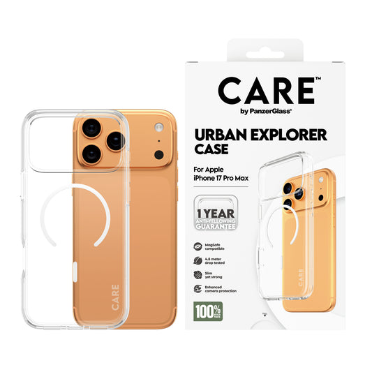 CARE BY PANZERGLASS Flagship Urban Explorer MagSafe Case for iPhone 17 Pro Max - Clear