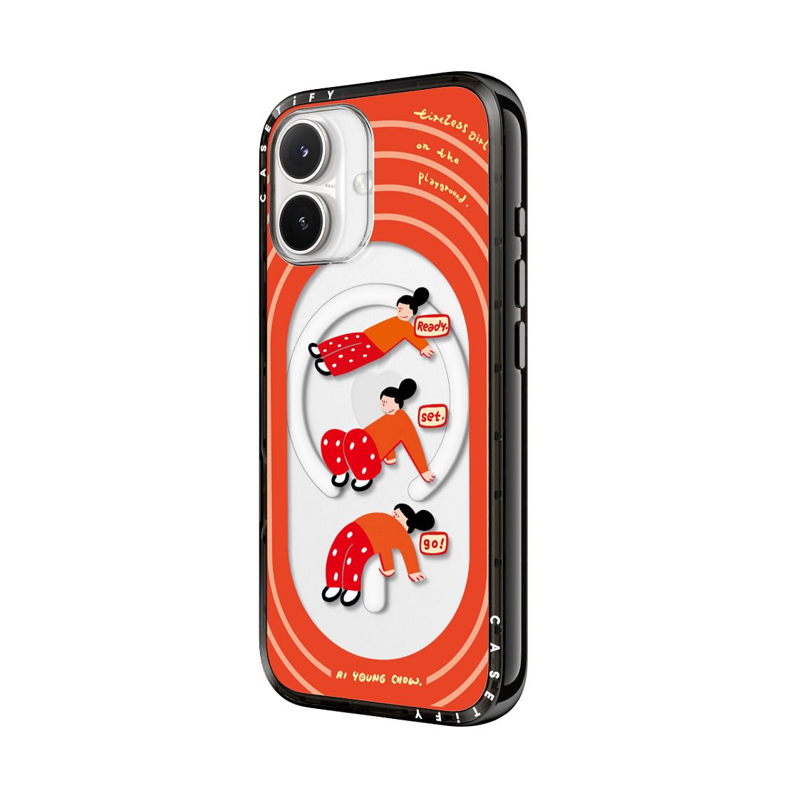 CASETIFY Compact MagSafe Case for iPhone 17 - Tireless Girl Black