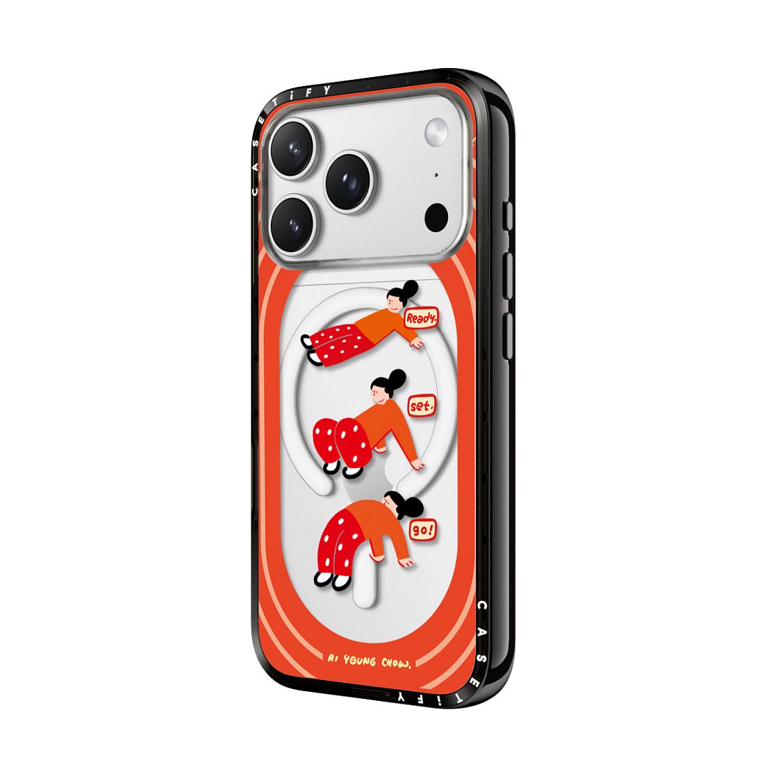 CASETIFY Compact MagSafe Case for iPhone 17 Pro - Tireless Girl Black