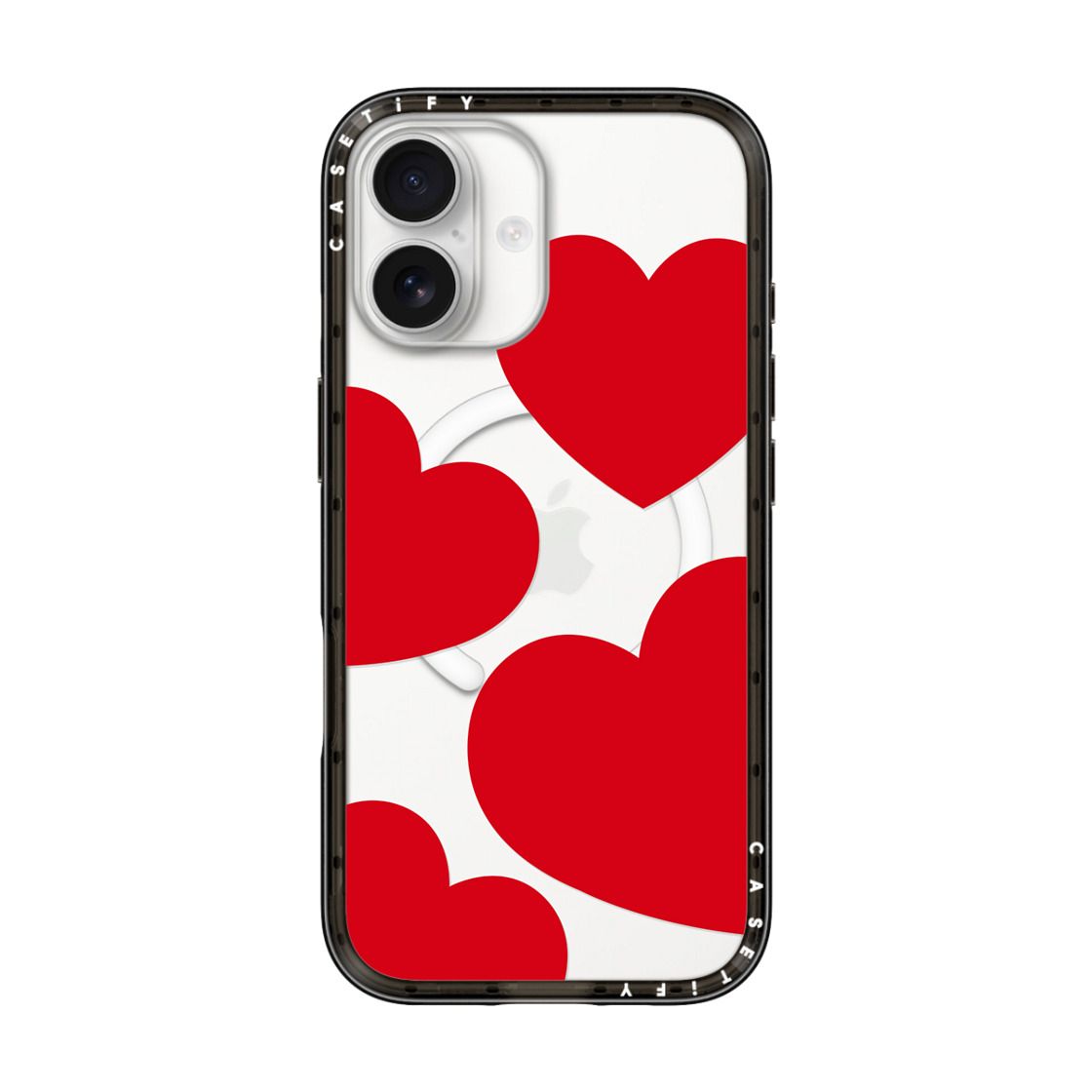 CASETIFY Compact MagSafe Case for iPhone 17 - Red Hearts Extravaganza