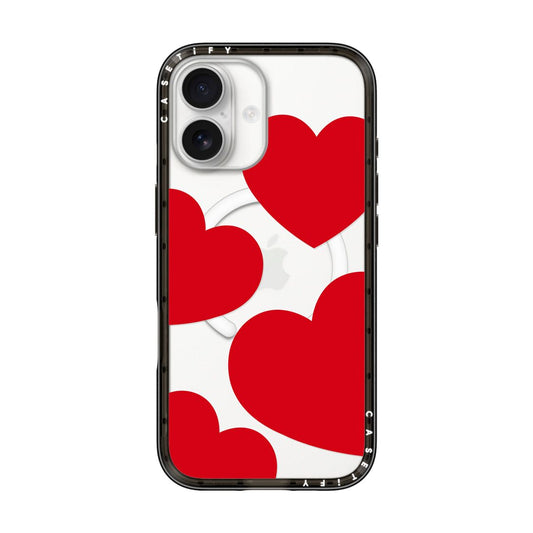 CASETIFY Compact MagSafe Case for iPhone 17 - Red Hearts Extravaganza