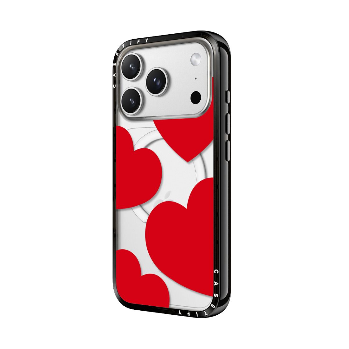 CASETIFY Compact MagSafe Case for iPhone 17 Pro - Red Hearts Extravaganza