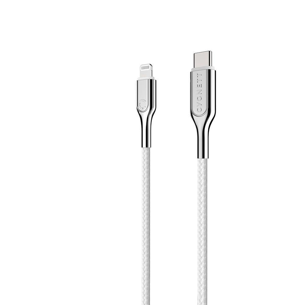 CYGNETT Armoured Lightning to USB-C Cable 1M - White