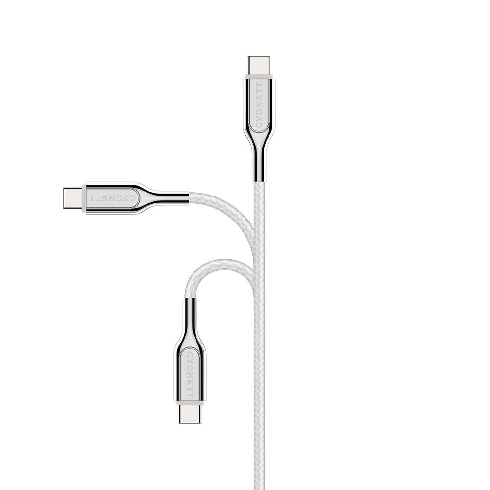 CYGNETT Armoured Lightning to USB-C Cable 1M - White