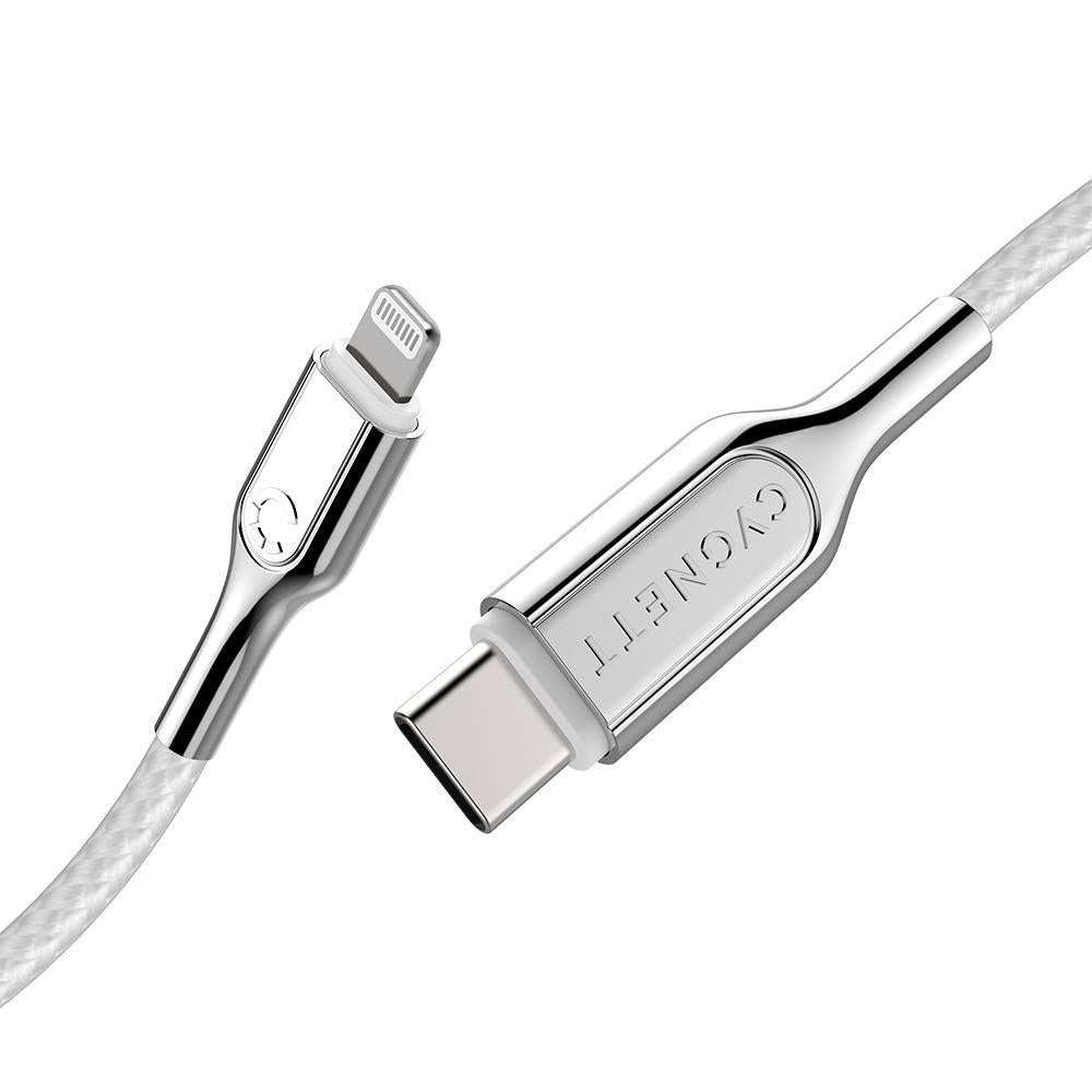 CYGNETT Armoured Lightning to USB-C Cable 1M - White