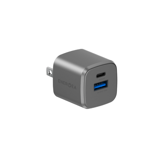 ENERGEA AmpCharge GaN20 Dual Port Wall Charger - Gunmetal